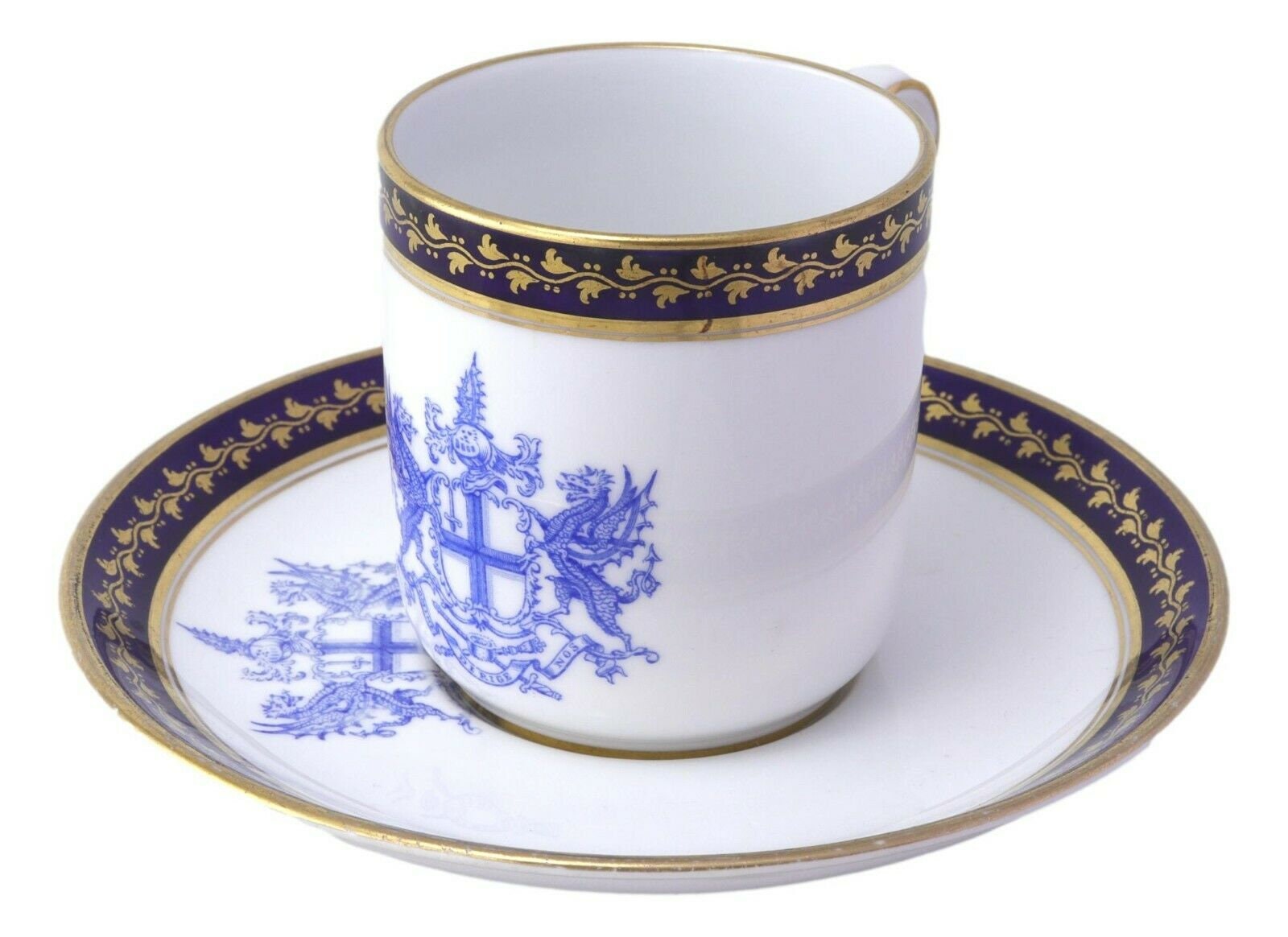COPELAND SPODE China Coffee Can & Saucer City Of London Crest 1934 #2