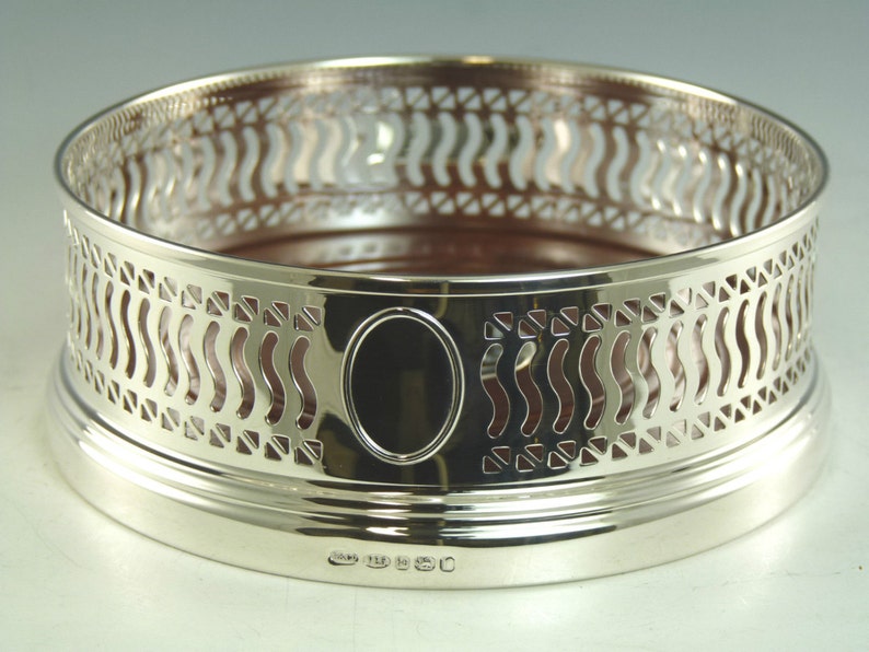 Boxed 3 1//2/" Solid Silver NEW Straight Sided COASTER