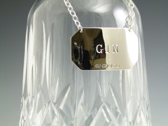 Wine Label NEW Sterling Silver Plain DECANTER UNENGRAVED Boxed Wine Label NEW Sterling Silver Plain DECANTER UNENGRAVED Boxed