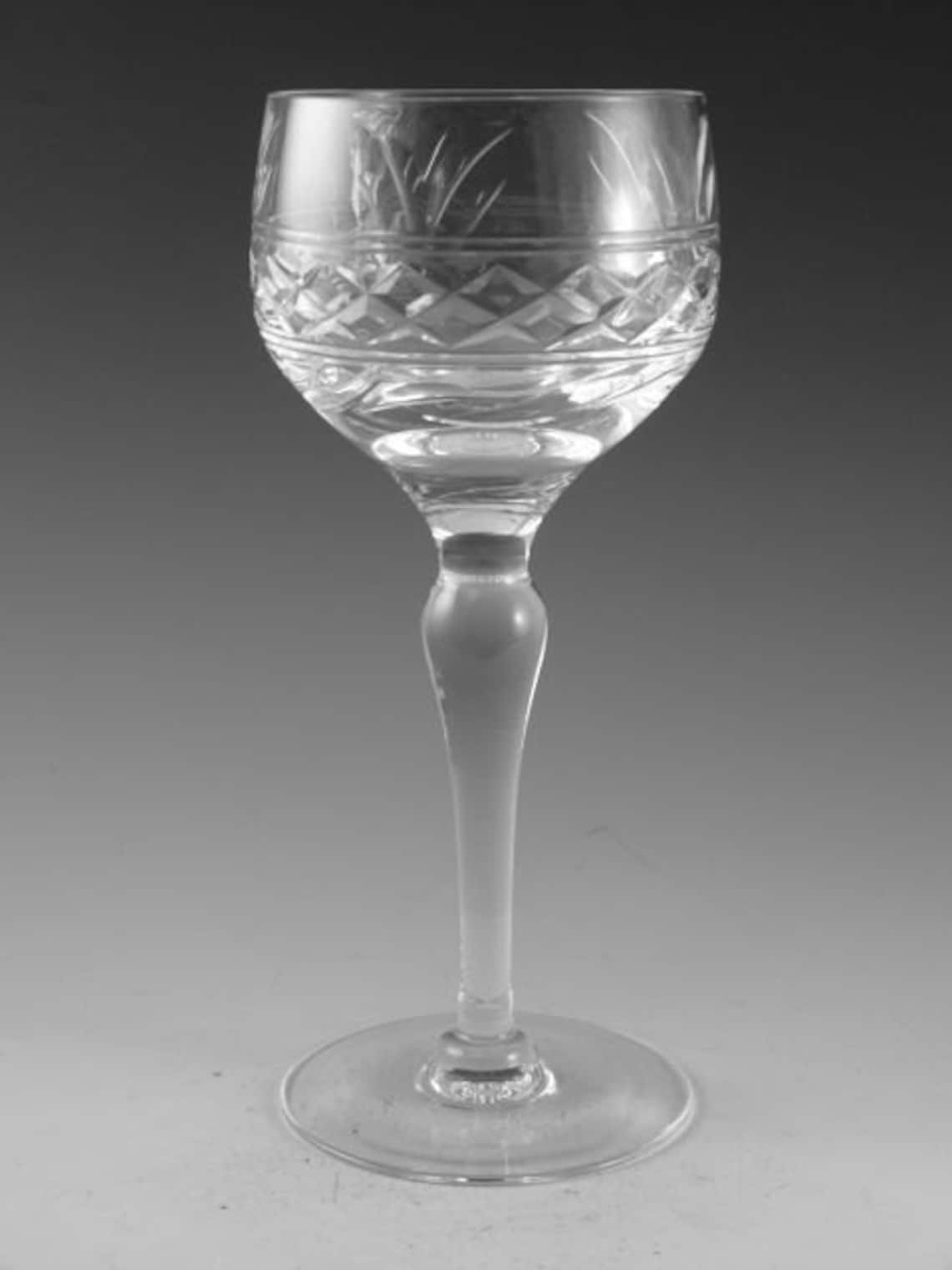 STUART Crystal IMPERIAL Cut Hock Wine Glass / Glasses 6 Etsy