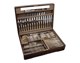 Viners Kings Royale Silver Plated Cutlery Set: Rosewood Canteen