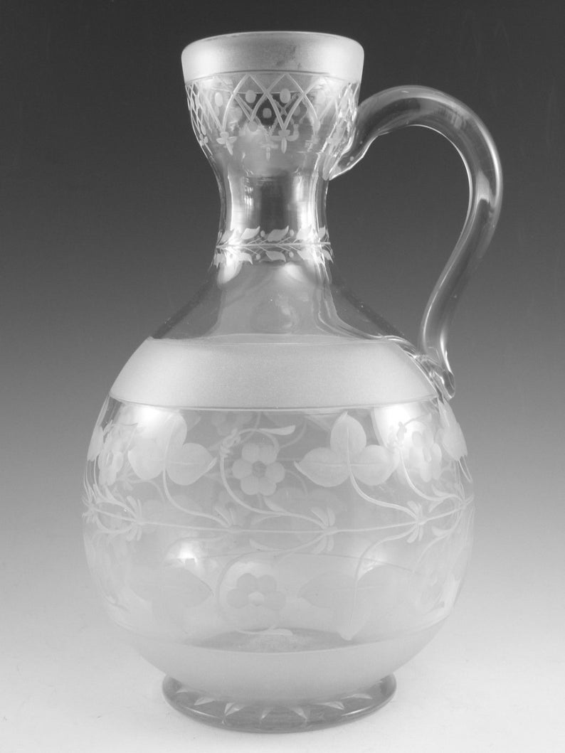 RICHARDSONS Crystal Antique Glass Water Jug 8 3/4 Etsy