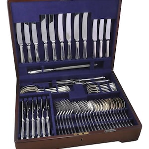 Mappin & Webb Sterling Silver cutlery - Pembury - 61 Piece Canteen for 6