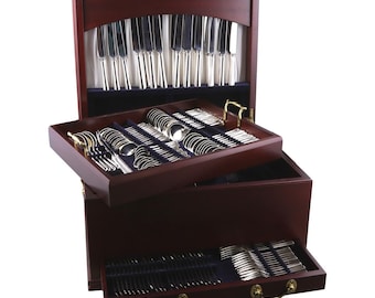 BUTLER Silver Plate Cutlery - SYMPHONY Pattern - 159 Pieces Canteen for 12