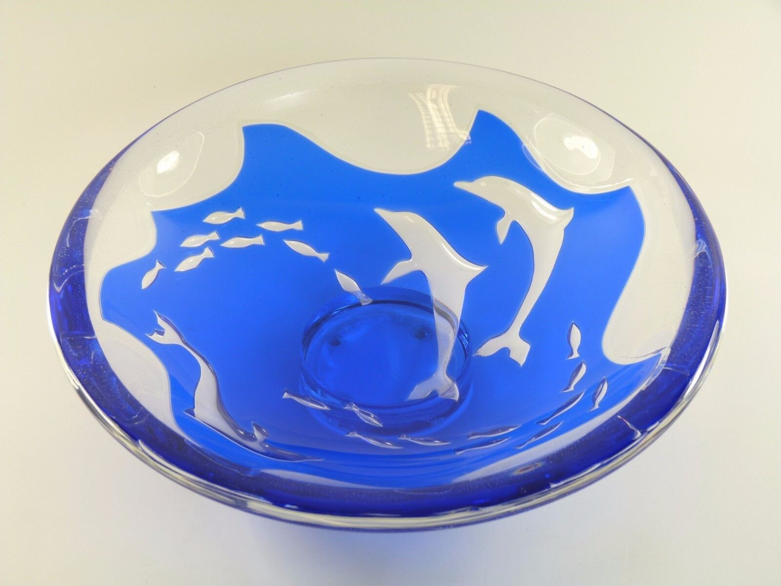 ORREFORS Glass - Olle Alberius - DOLPHINS - Ariel Method Fruit