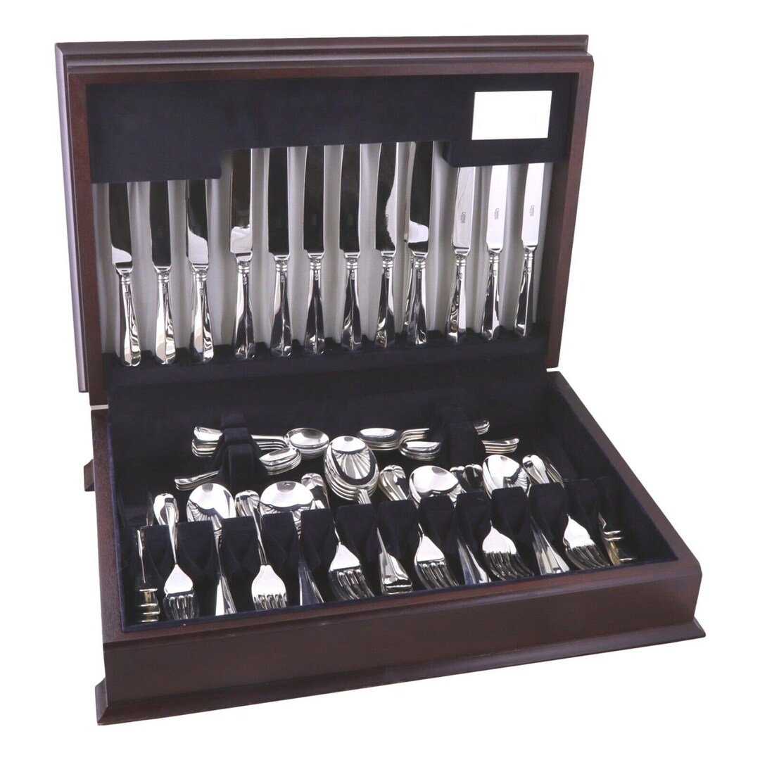 CARRS Sterling Silver Cutlery RATTAIL Pattern 84 Piece Set for 8 Etsy
