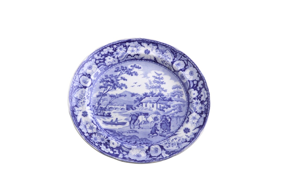 アンティーク イングリッシュ ブルー & ホワイト 10 3/8 インチ