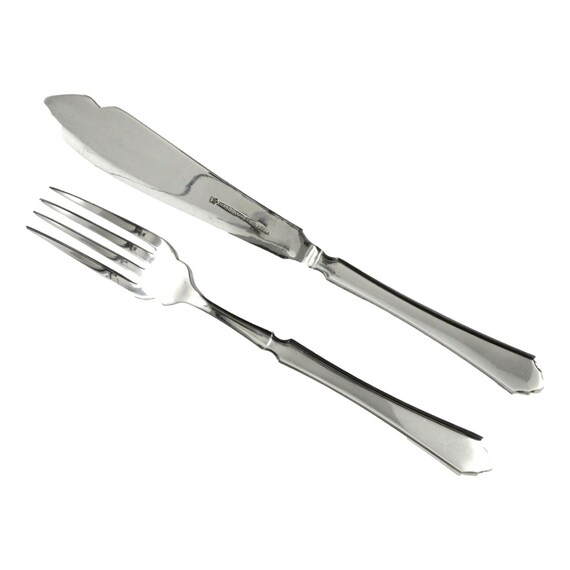 MAPPIN & WEBB Cutlery Pembury Pattern Fish Knife and Fish Fork