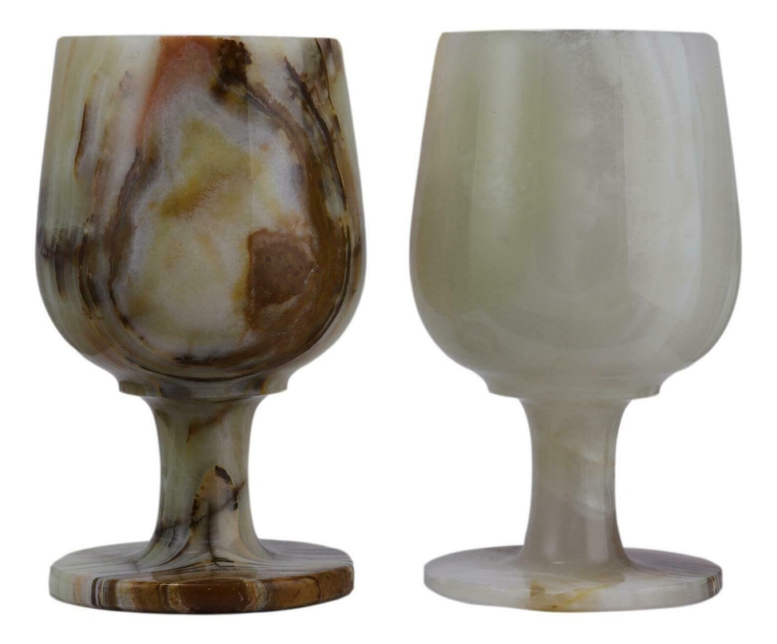 PAIR Natural ONYX Goblets / Wine Glasses Vintage 1970's 2 Etsy