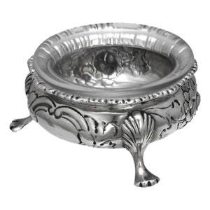 ANTIQUE - Sterling Silver Cauldron SALT Pot - CCH (Untraced) - 1900