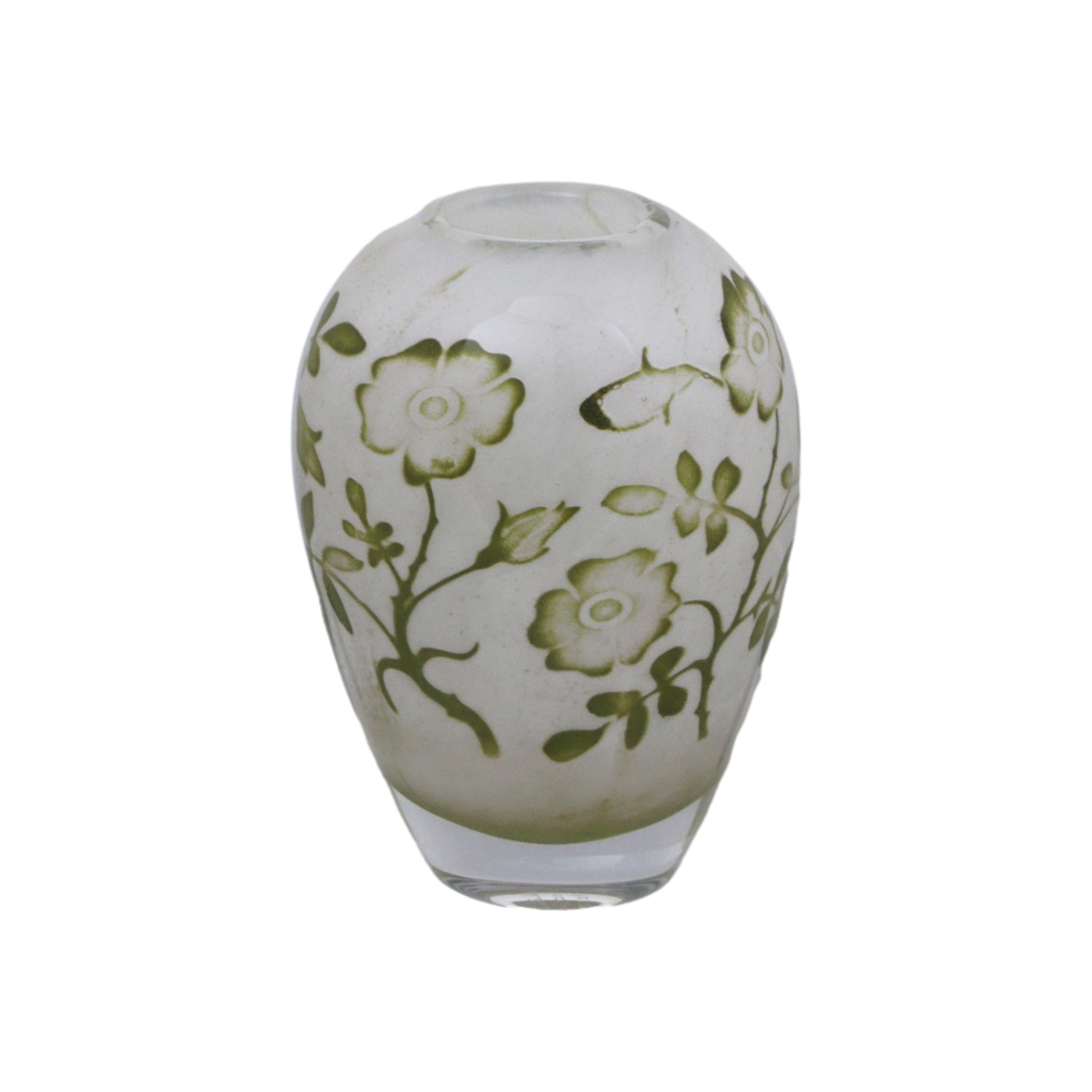 KOSTA BODA Glass Olle Brozen Sweden Floating FLOWERS ガラス花瓶