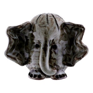 BRIGLIN Pottery Stylised ELEPHANT Figure Manganese Oxide Glaze 3 1/4&quot; Tall