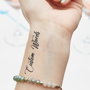 Individuell angefertigte temporäre Tattoos - Personalisierter Text, Handschrift (3er Set)