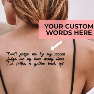 Custom Temporary Tattoo Women, (Set of 3)
