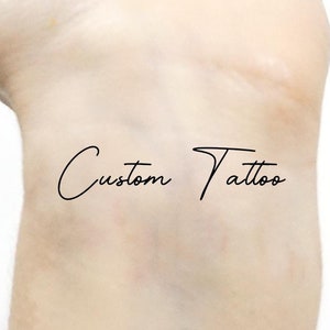 Custom Temporary Tattoos, Kids Names Personalized Designs Flash Tat Temp Sign Stickers Forearm Fonts Tiny Fake Word Long Lasting (Set of 3)