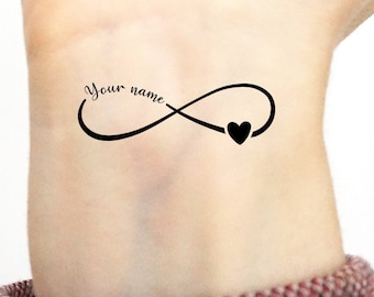Custom Temporary Tattoo Women, Personalized Eternal Love (Set of 3)