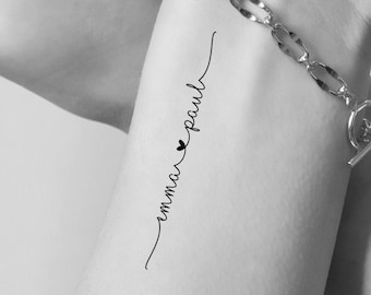 Custom Temporary Tattoo Women, Personalized, Couple (Set of 3)