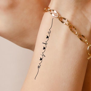 Tatuaje temporal personalizado para mujer, iniciales personalizadas para niños (juego de 3)