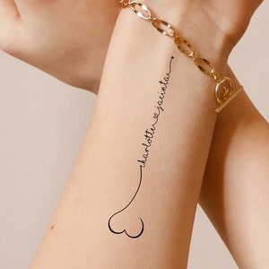 Custom Temporary Tattoo Women, Kids Names (Set of 3)