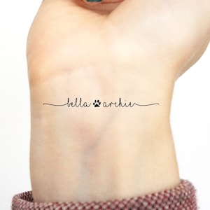 Custom Temporary Tattoo, Dogs Names (Set of 3) (2 NAMES)