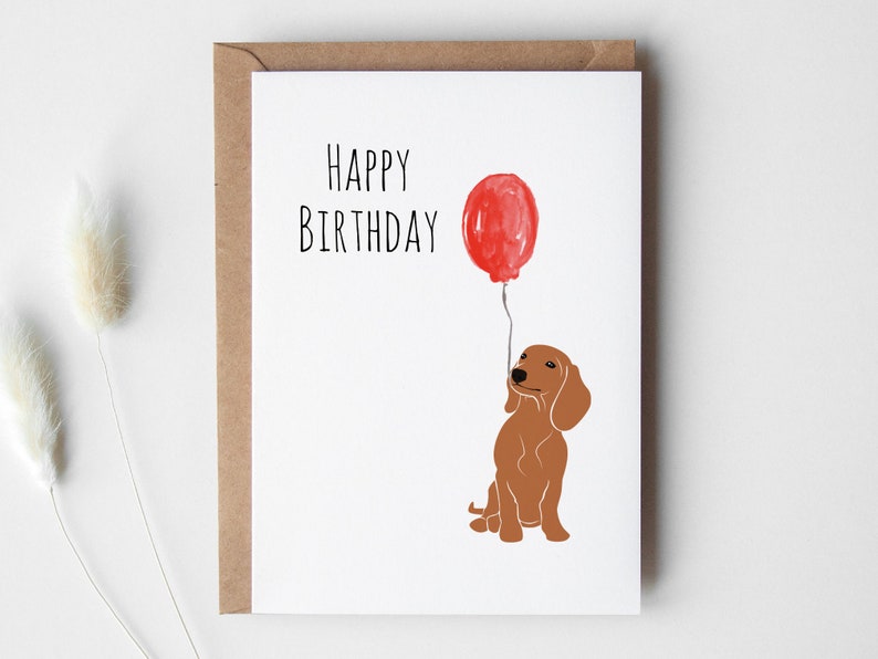 Dog Birthday Cards PRINTABLE DOWNLOAD Daschund Gifts Etsy