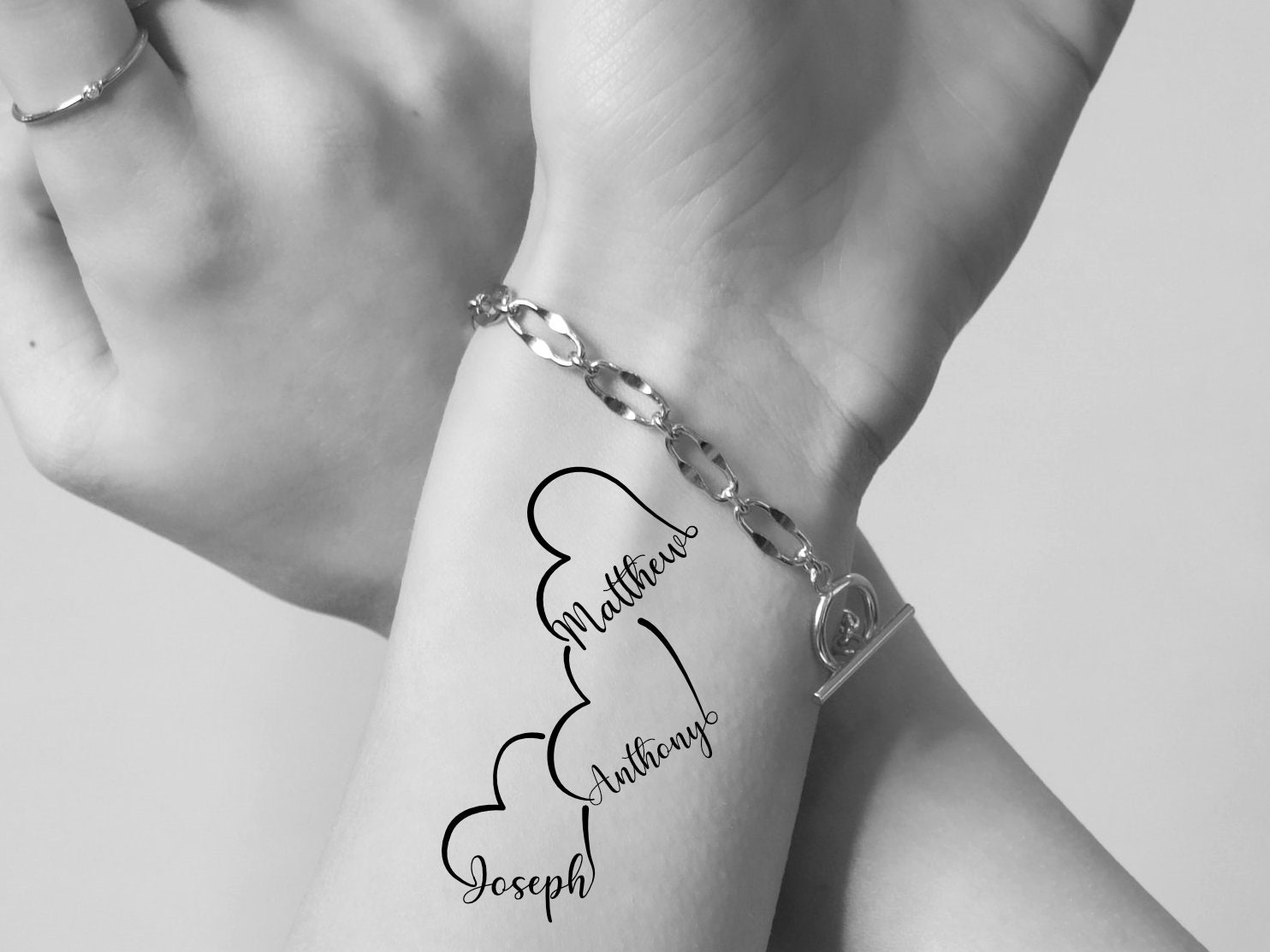 Custom Temporary Tattoo Hearts With Kids Names set of 3 Etsy Canada