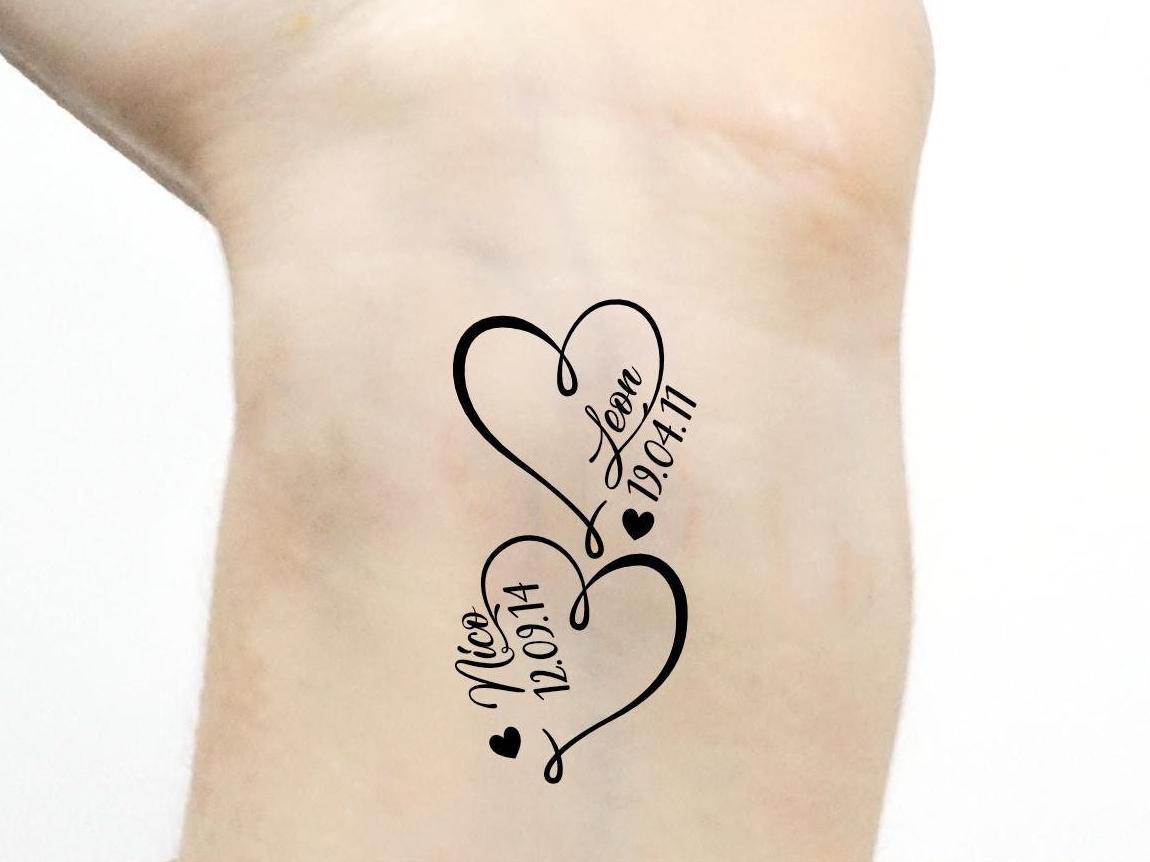 Kids twins tattoo - Etsy México, image size:1150x862