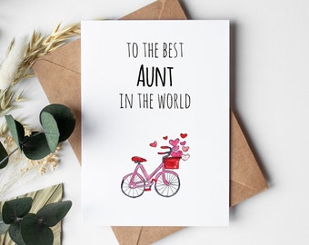 Printable Auntie Mothers Day Card Happy Mother's Day to - Etsy