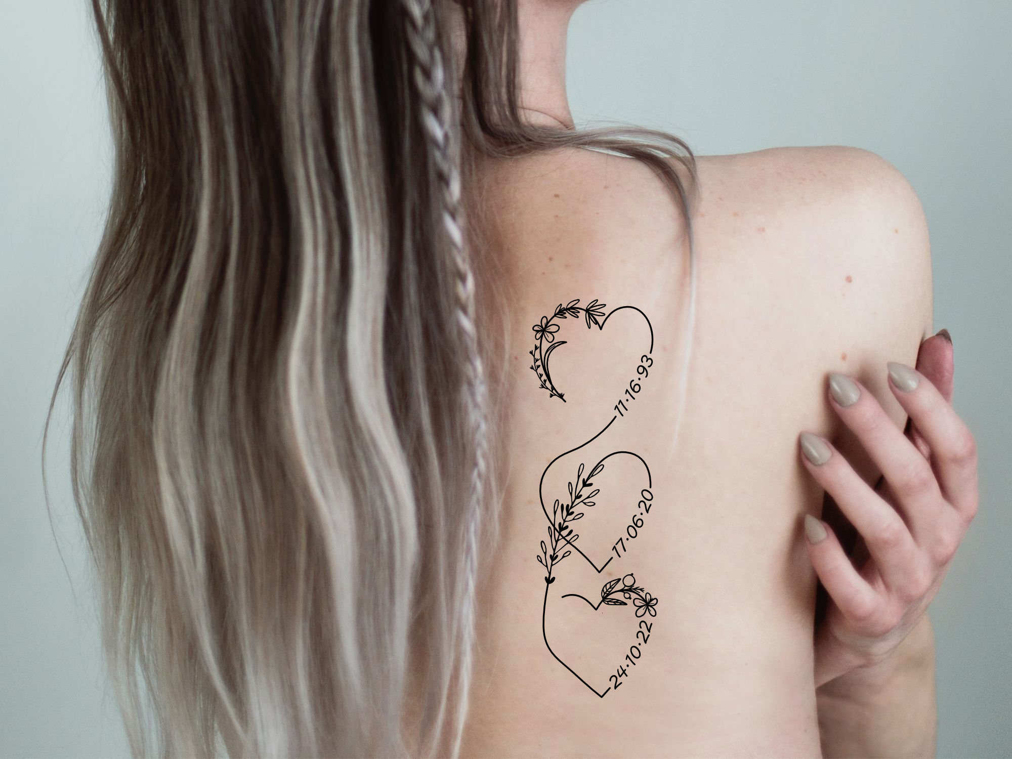 Curated visual reference: Picture Idea: Custom Temporary Tattoo Kids Birth Dates Set Of 3