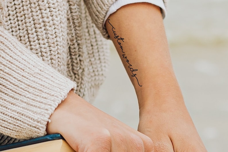 Custom Temporary Tattoo Women Personalized set of 3 Etsy