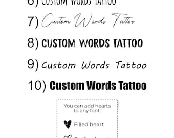 Tatuaje temporal personalizado: tatuaje personalizado con nombre y palabra (juego de 3)
