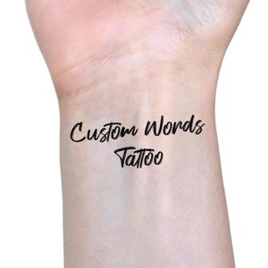 Custom Word Temporary Tattoo - Personalized Name Tattoo (Set of 3)