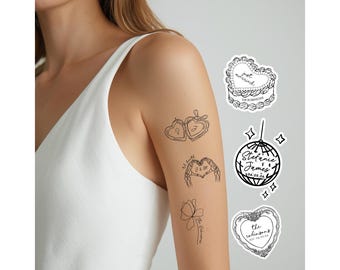 Tatuajes temporales de boda caprichosos: estación de flash moderna y personalizada