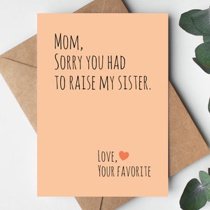 Funny Mothers Day Card PRINTABLE DOWNLOAD - Etsy