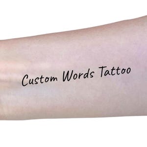 Custom Word Temporary Tattoo - Personalized Name Tattoo (Set of 3)