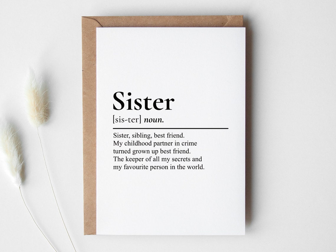 Sister Birthday Card PRINTABLE DOWNLOAD for Her Etsy
