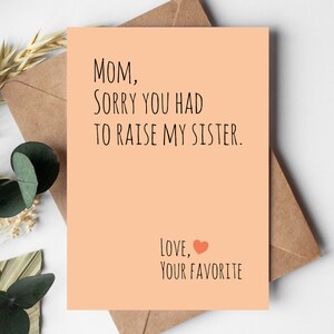 Funny Mothers Day Card PRINTABLE DOWNLOAD - Etsy