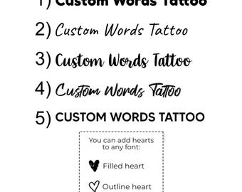 Tatuaje temporal con palabra personalizada - Nombre personalizado, juego de 3