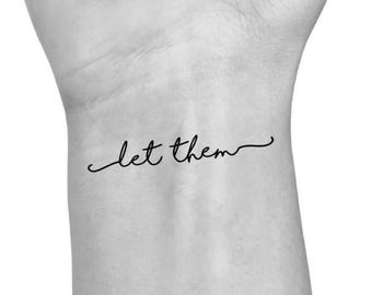 Tatuaje temporal "Let Them" - Letra manuscrita pequeña (juego de 3)