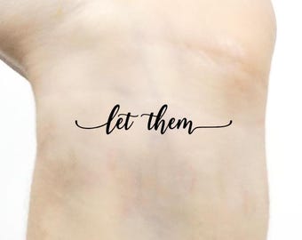 Tatuaje temporal "Let Them" - Estilo minimalista escrito a mano (juego de 3)