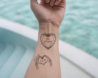 Tatuajes temporales de boda caprichosos: estación de flash moderna y personalizada