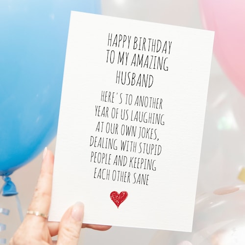 Birthday Husband Card Print. I Love You Card for Him. Birthday - Etsy