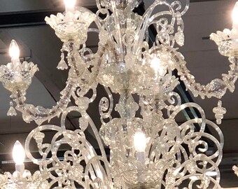 Arm , spare parts for Murano glass chandelier, like Venini , Mazzega, Rezzonico, transparent
