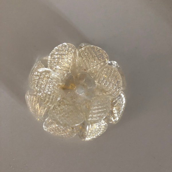 Replacement flower , in Murano blown glass, spare part for mirrors , gold color