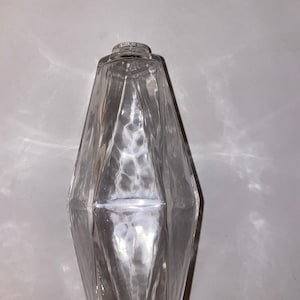 Venini style polyhedron pendant in transparent crystal Murano glass.