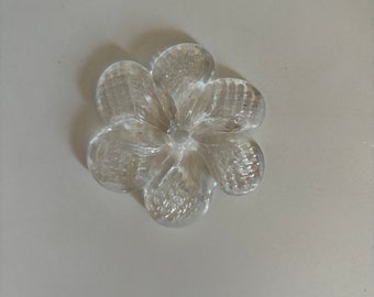 Lot for 2 Murano glass rosettes transparent color + 1 glass head nail, replacements for mirrors