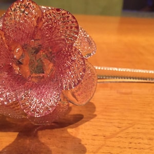 Flower, in Murano blown glass, spare part for chandeliers, pink color