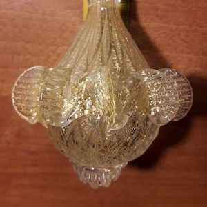 Drop pendant in Murano glass, gold dust, replacement for chandeliers