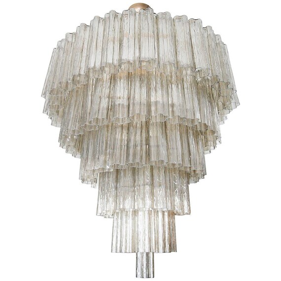 Chandelier In Murano Glass With Smoked Trunks And Spare Parts Image 0
