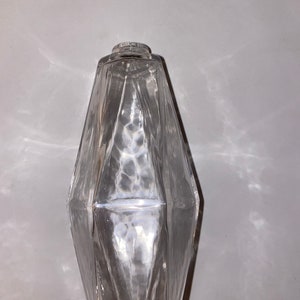 Venini style polyhedron pendant in transparent crystal Murano glass